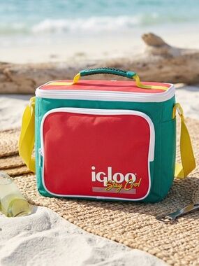 Vintage Igloo Stay Cool Retro Cooler Bag - 90s Neon Color Block Soft Lunch Box